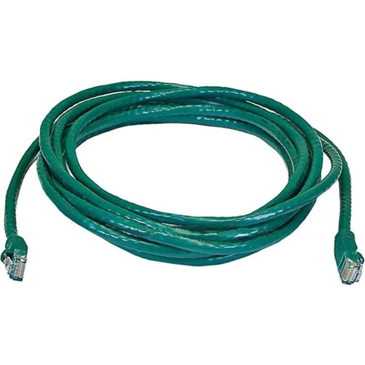 14-foot green Cat6 Ethernet network cable with snagless boots coiled in circular pattern-alternate-image1