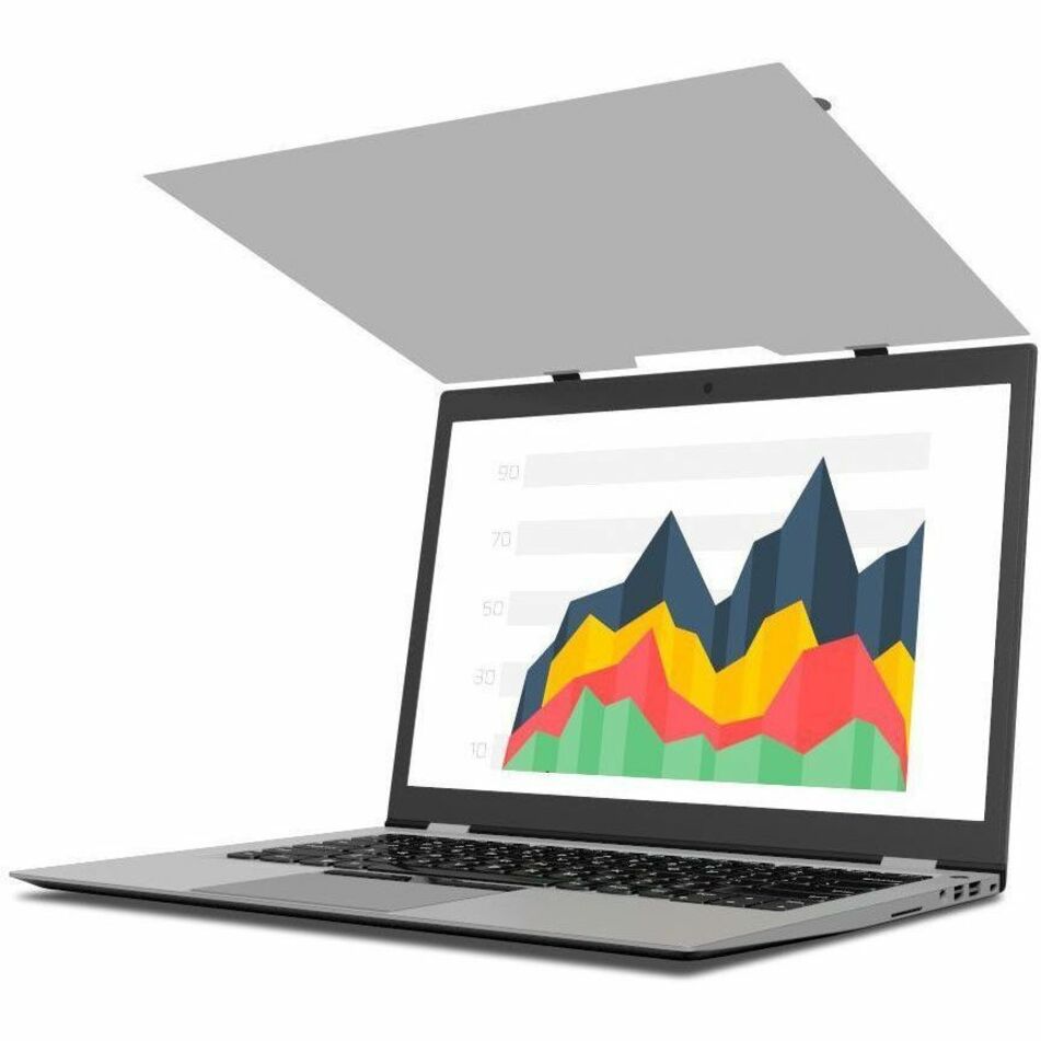 Laptop displaying colorful data charts with privacy filter attached-alternate-image4