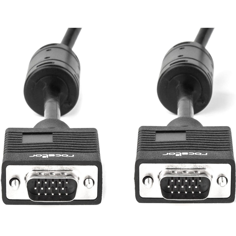 Close-up view of dual HD15 male VGA connectors showing pin configuration