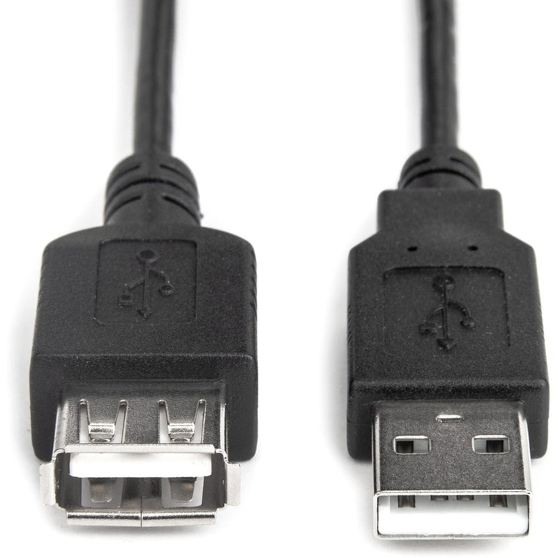 Macro shot of USB connector construction showing strain relief and USB symbol markings