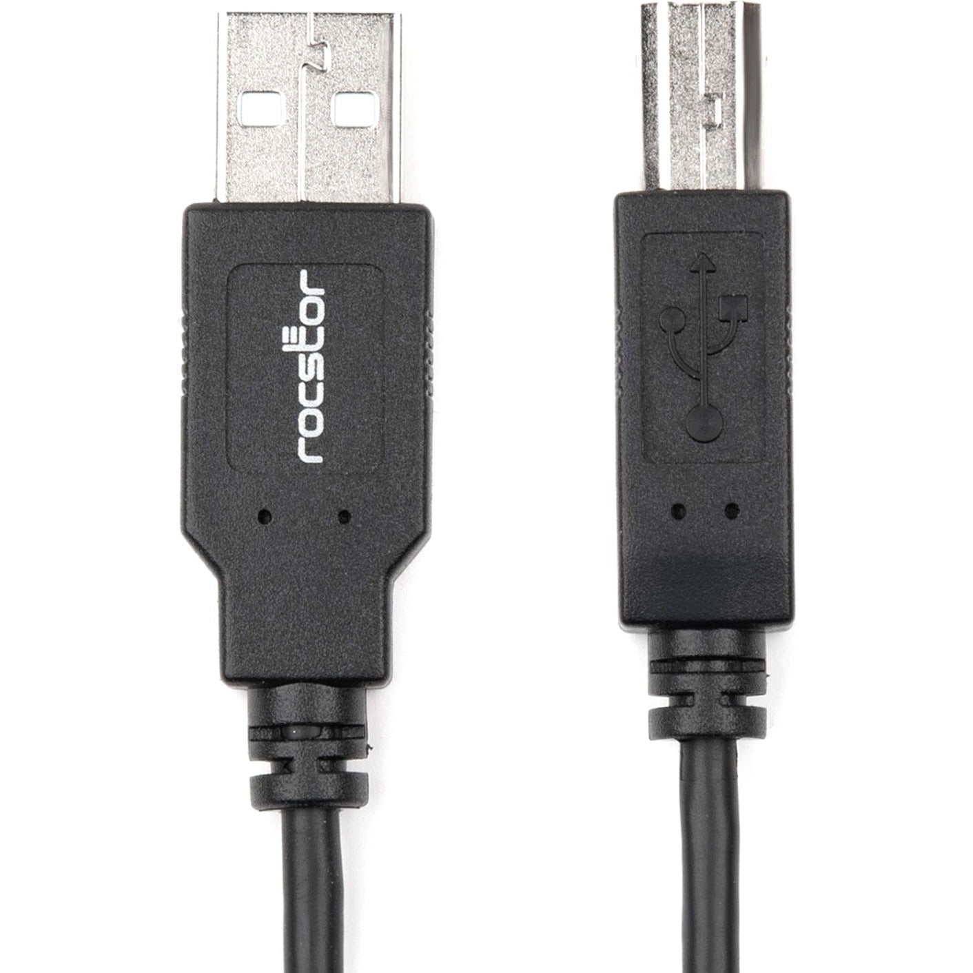 Rocstor Y10C115-B1 Premium 10 ft USB 2.0 Type-A to Type-B Cable - M/M Data Transfer Cable Rocstor Y10C115-B1 Câble Premium USB 2.0 de 10 pieds de Type-A à Type-B - M/M Câble de Transfert de Données