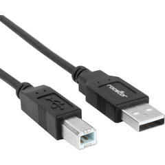 Rocstor Premium 10ft USB 2.0 Type-A to Type-B Data Transfer Cable, High-Speed 480Mbps, Connects Printers Scanners Hard Drives, M/M, Black, RoHS Compliant - Y10C115-B1 (Lifetime Warranty)