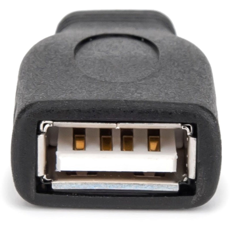 Close-up of USB-A female port showing gold-plated contacts