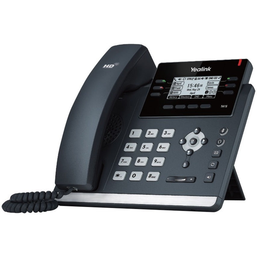 Teléfono IP Ultrasofisticado SIP-T41S de Yealink 6 SIP 10/100 Pantalla de 2.7" Soporte USB 15 Teclas de Memoria. Yealink se traduce como "Yealink" en español.