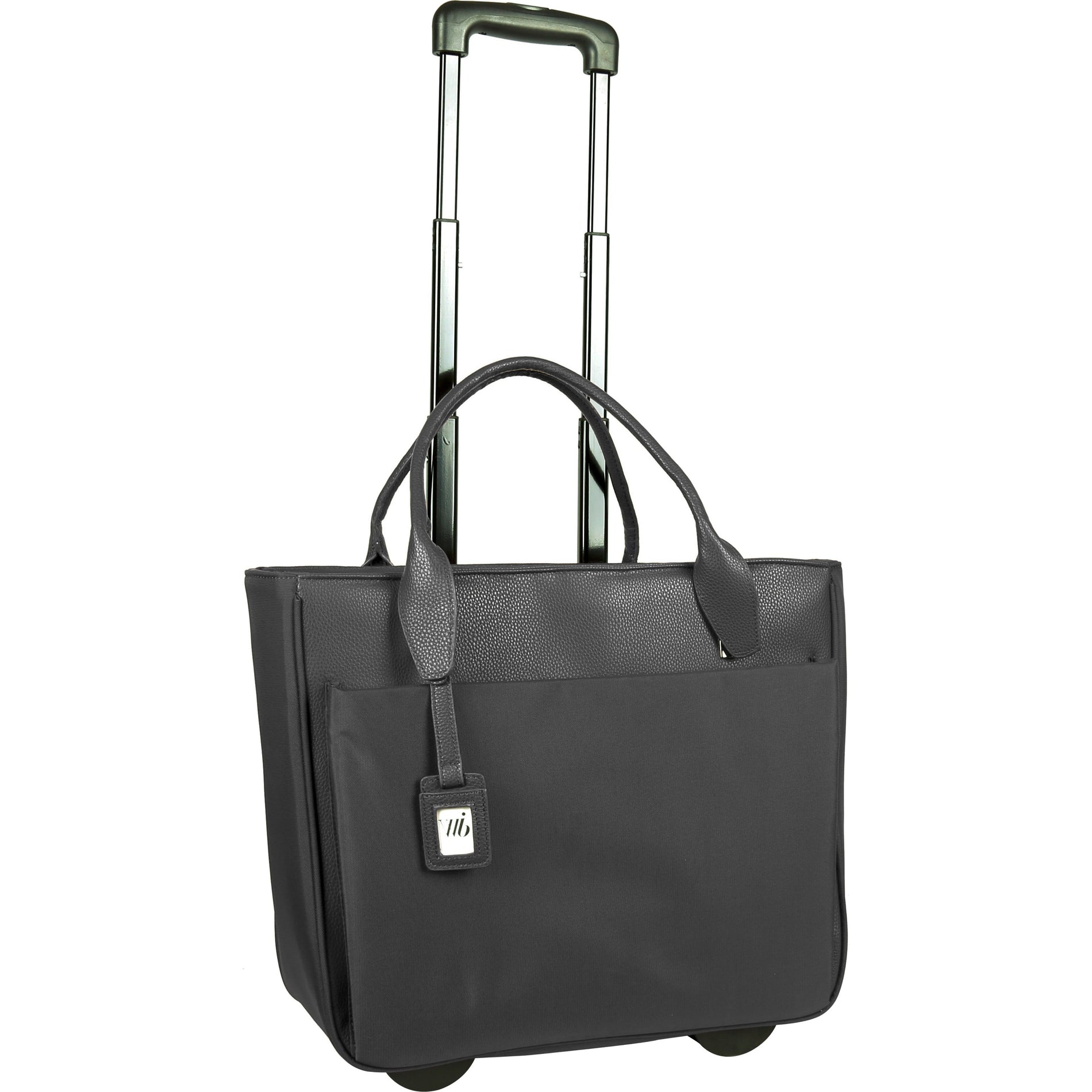 WIB FLORLRT-01 Sac à roulettes pour dames Florence - Noir Étui de transport pour ordinateur portable de 173" Essentiel de voyage Cuir vegan