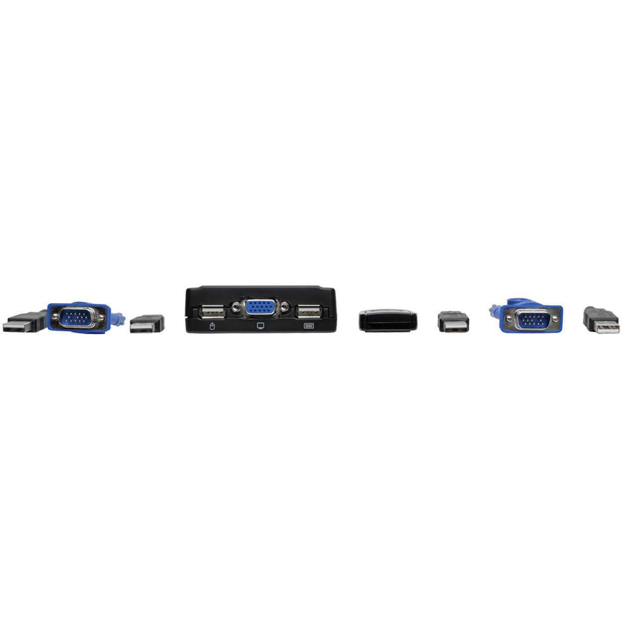 Tripp Lite B032-VU2 2-Port USB/VGA Kabel KVM-Switch mit Kabeln und USB-Peripherie-Sharing 2048 x 1536 Auflösung 3 Jahre Garantie