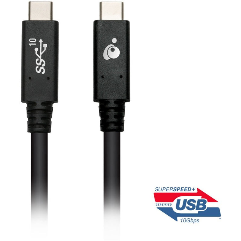 IOGEAR Smart USB-C cable with SuperSpeed+ certification and E-marker chip technology showing USB-C connectors and 10Gbps speed rating