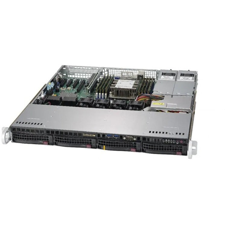 Supermicro SYS-5019P-MTR ซูเปอร์เซิร์ฟเวอร์ 5019P-MTR (สีดำ) 1U เบarebone ระบบ 1xPhi C622 4x3.5HS 400W PSU 1TB SATA3 2x10GbE 1PCIe IN