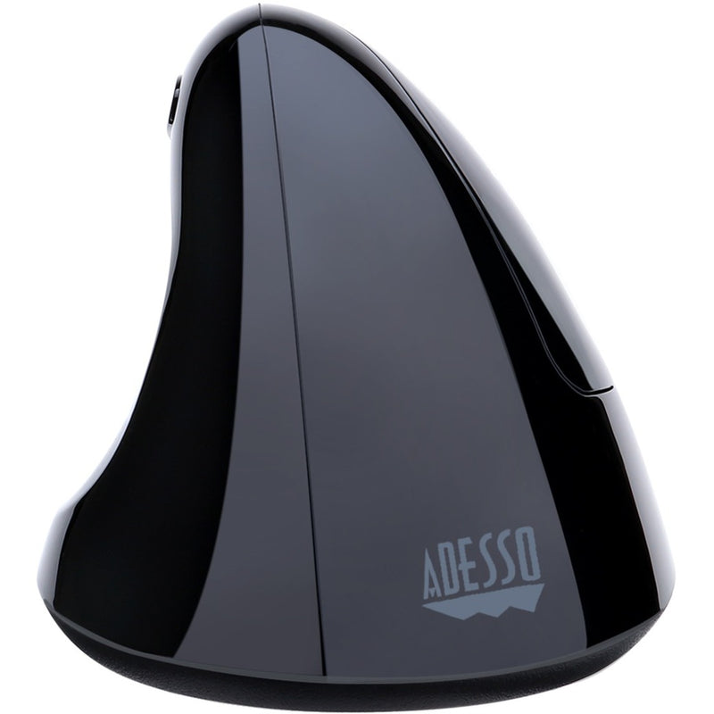 Profile view of Adesso iMouse E30 highlighting its ergonomic vertical design and sleek finish