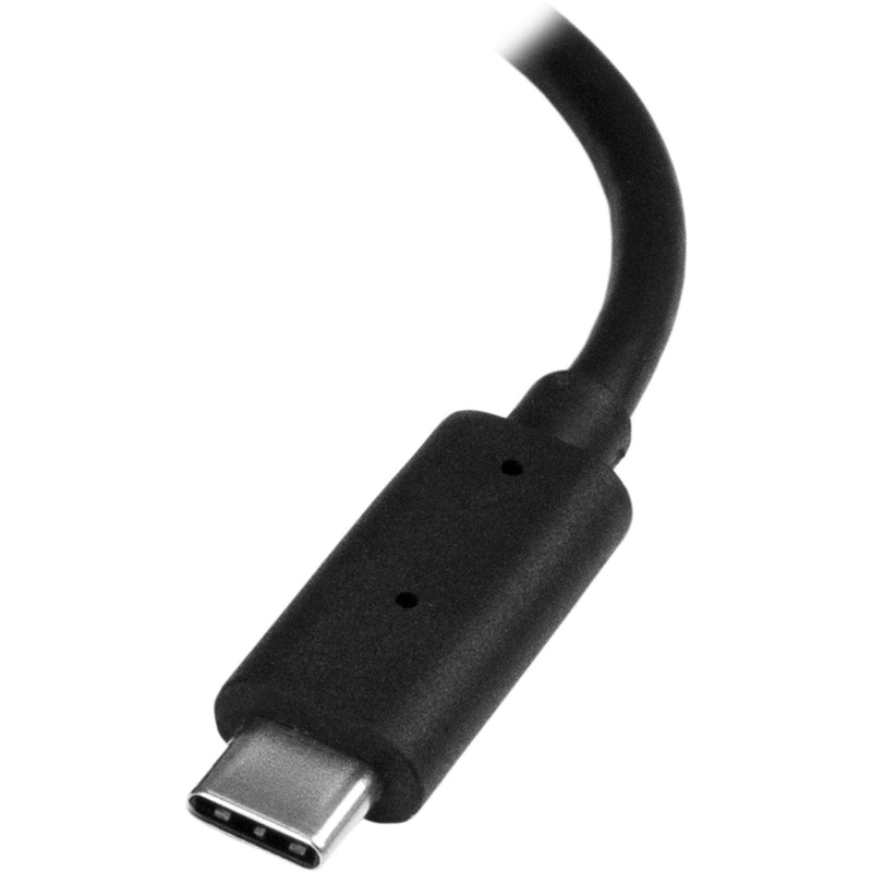 Close-up of USB-C connector on StarTech.com adapter