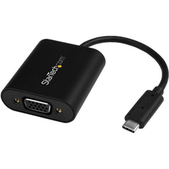 StarTech.com USB-C to VGA Video Adapter with Presentation Mode Switch, 1920x1200 Resolution, Reversible Connector, TAA Compliant, Black - CDP2VGASA (3 Year Warranty)