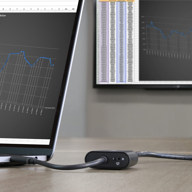 StarTech.com adapter in use with presentation mode switch visible