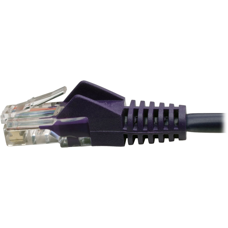 Angled view of network cable connector showing protective features