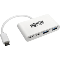 Tripp Lite 4-Port USB 3.1 Gen 1 Portable Hub, USB-C to 2x USB-A & 2x USB-C, 5Gbps Transfer Speed, Plug-and-Play, External Form Factor, White - U460-004-2A2C (3 Year Warranty)