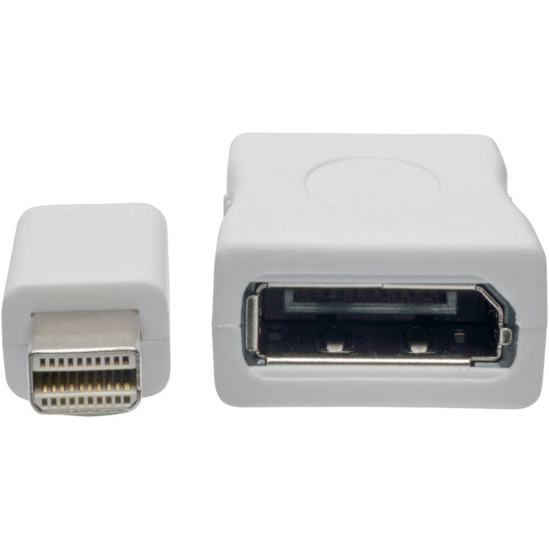 Detailed macro shot of Mini DisplayPort and DisplayPort connectors showing pin configuration