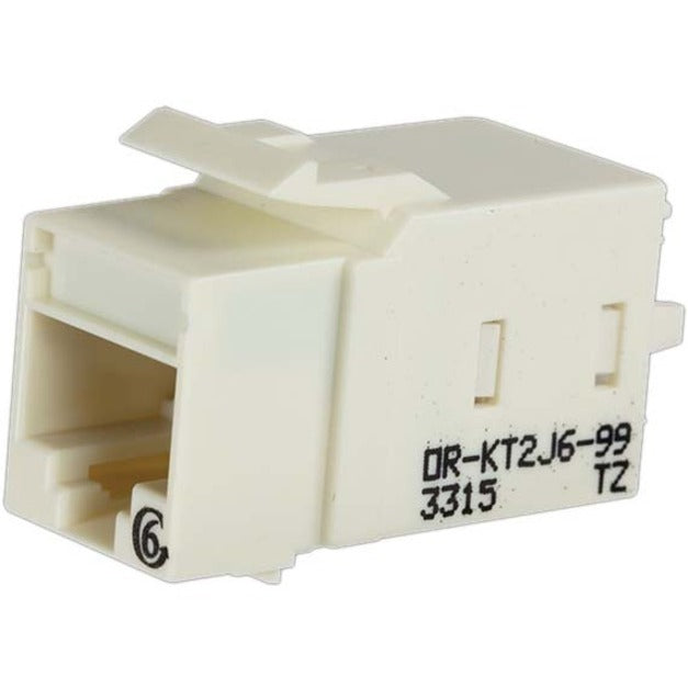 White Ortronics Category 6 keystone jack with lacing cap termination system and RJ-45 connector port-alternate-image1