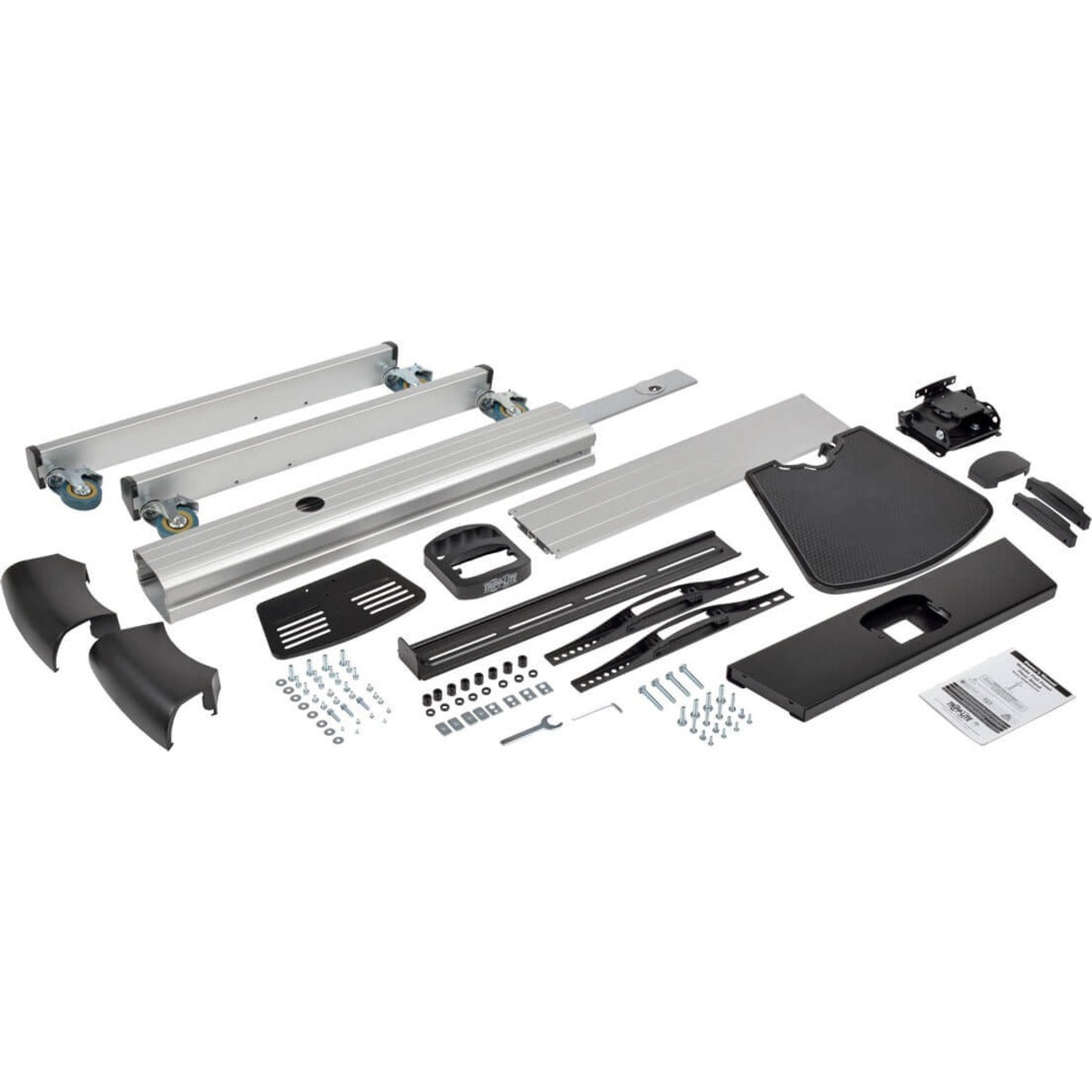 Exploded view of Tripp Lite mobile display stand components and hardware-alternate-image7