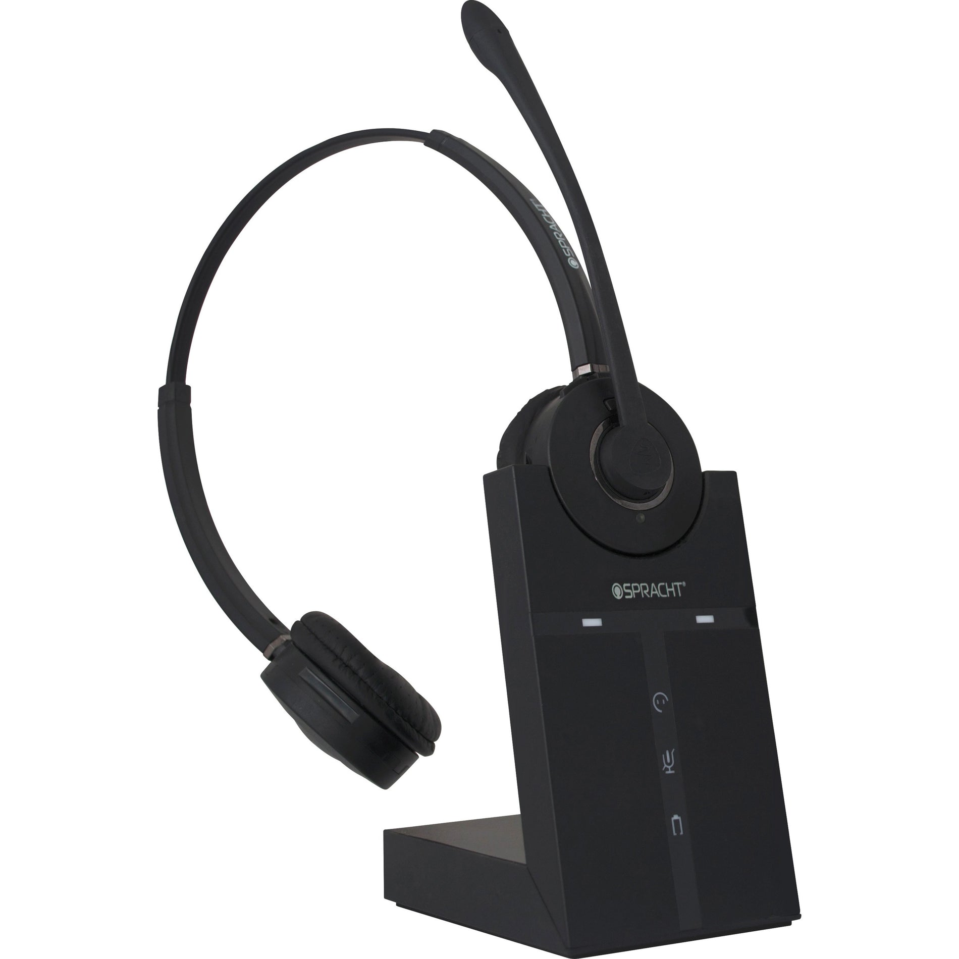 Spracht HS-2019 ZUM Maestro DECT Headset Draadloze Stereo Headset met Ruisonderdrukking 350 ft Draadloos Bereik