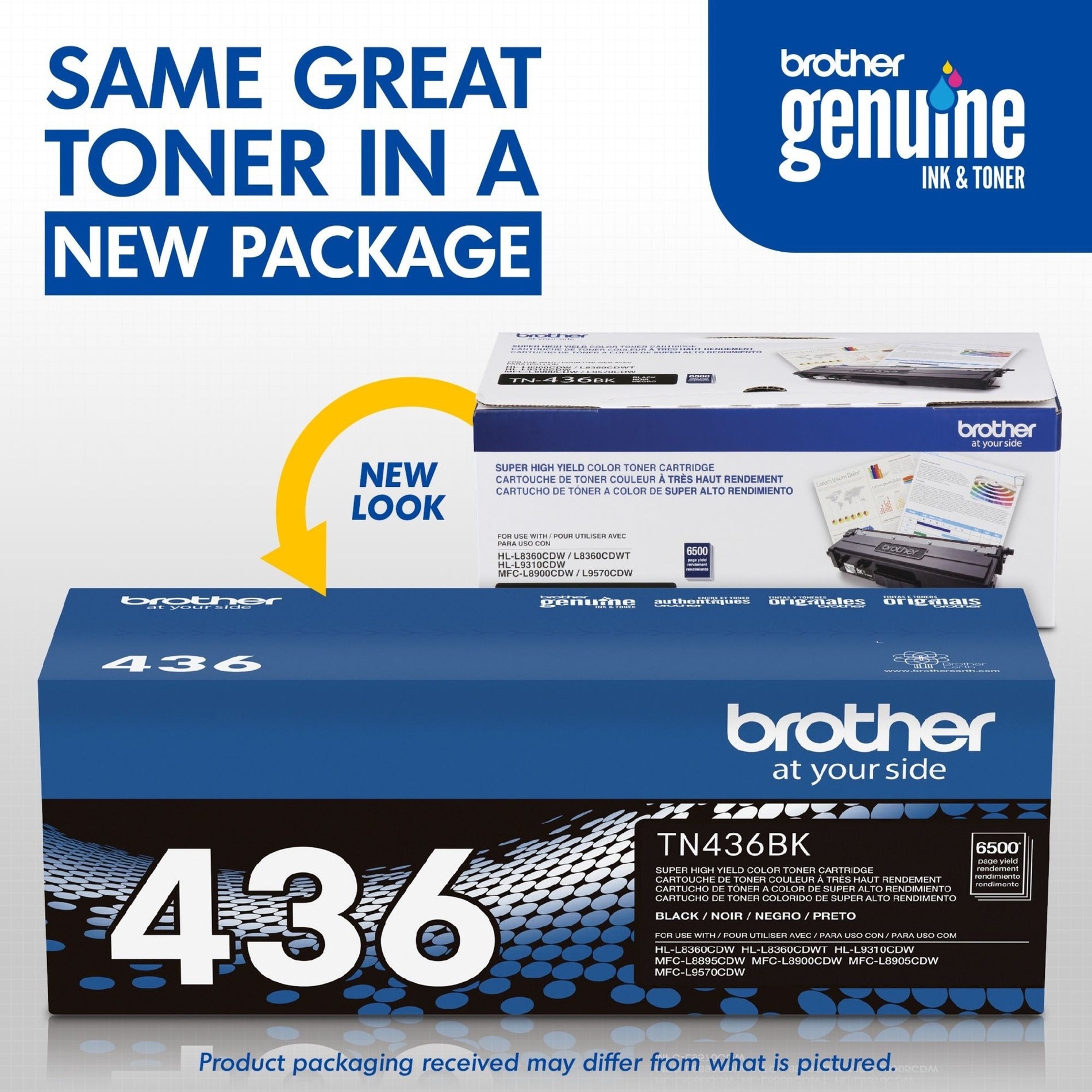Brother TN436BK Toner Cartridge - Black, Original Laser Toner Cartridge - 6500 Pages