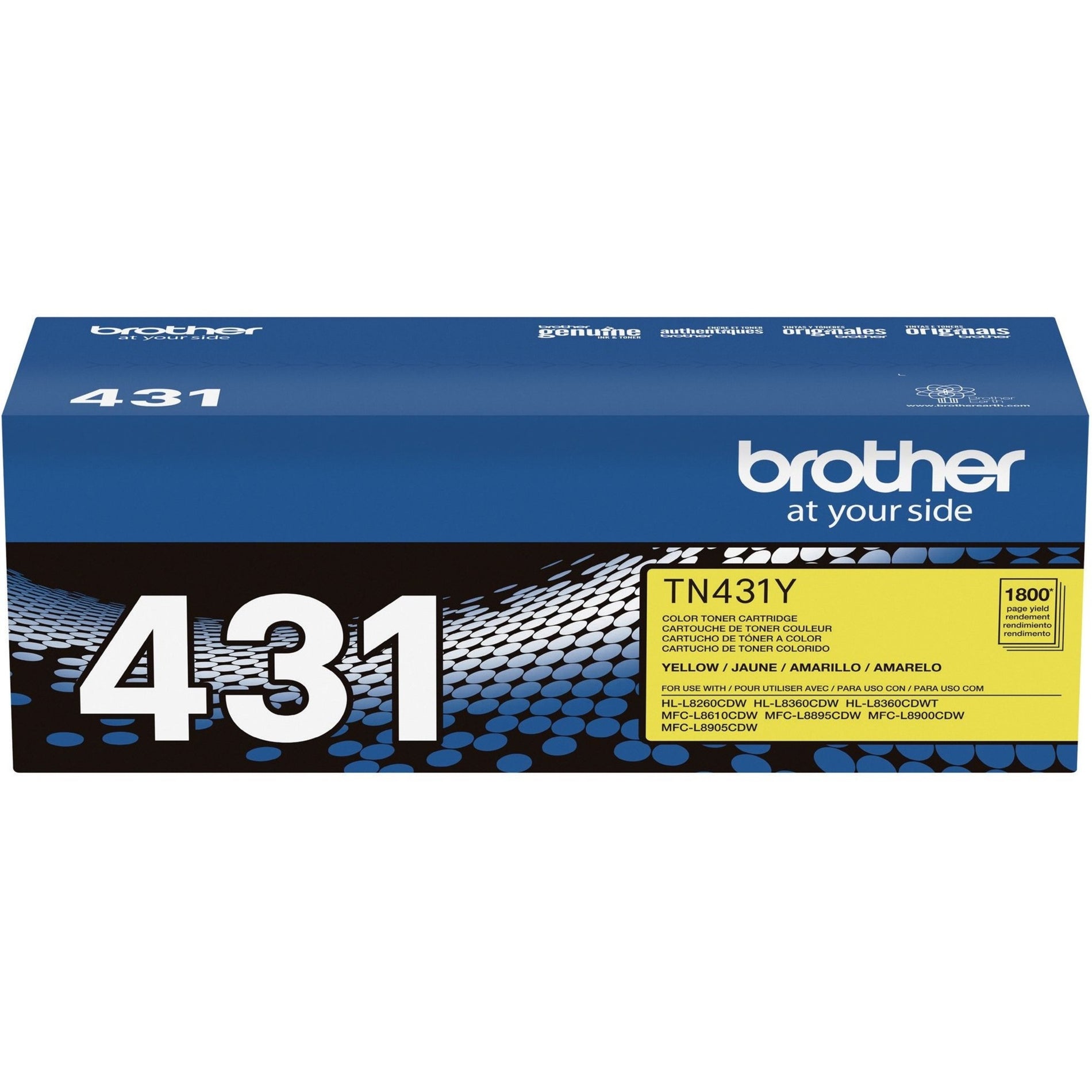 Brother TN431Y Toner Cartridge, 1800 Page Standard Yield, Yellow