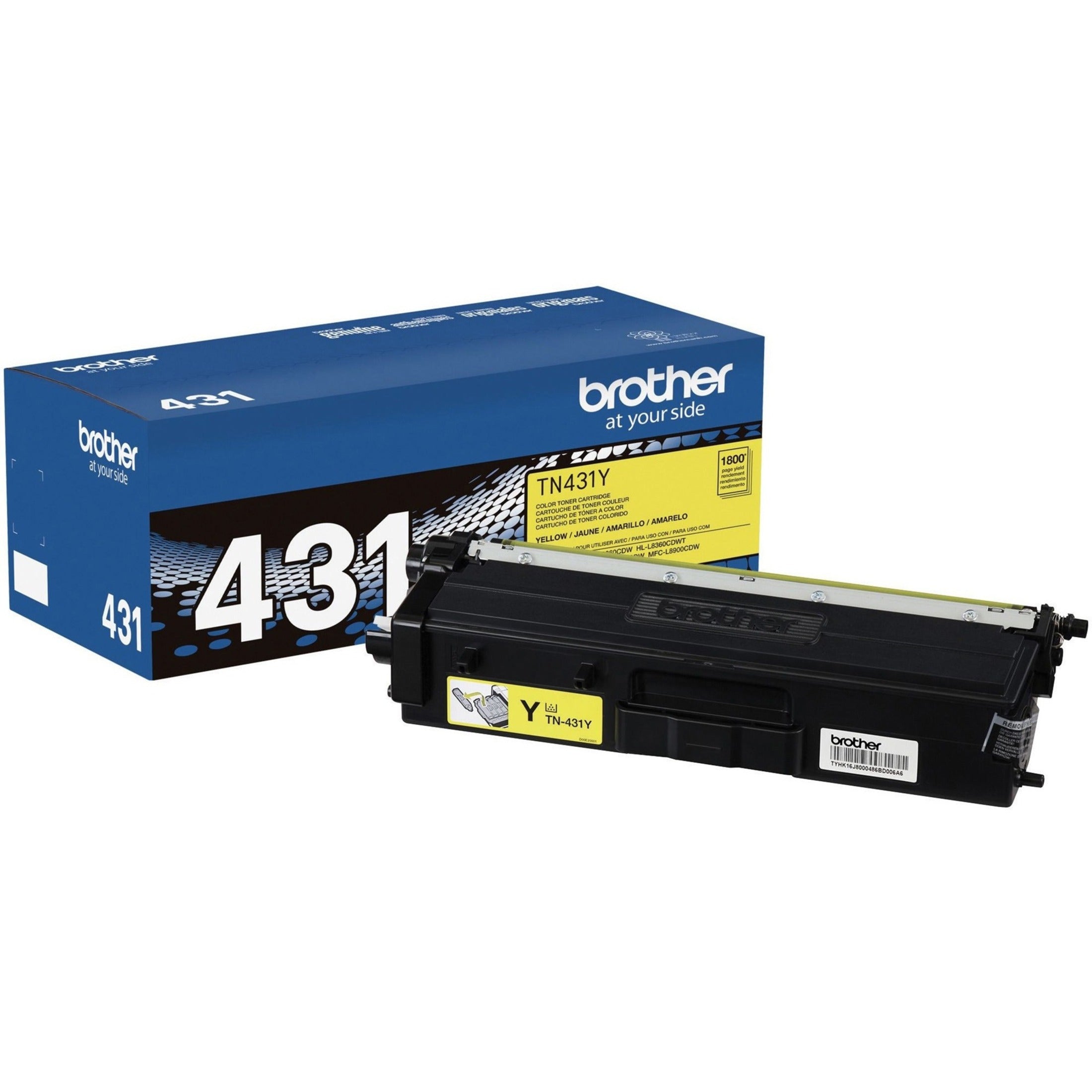 Brother TN431Y Toner Cartridge, 1800 Page Standard Yield, Yellow