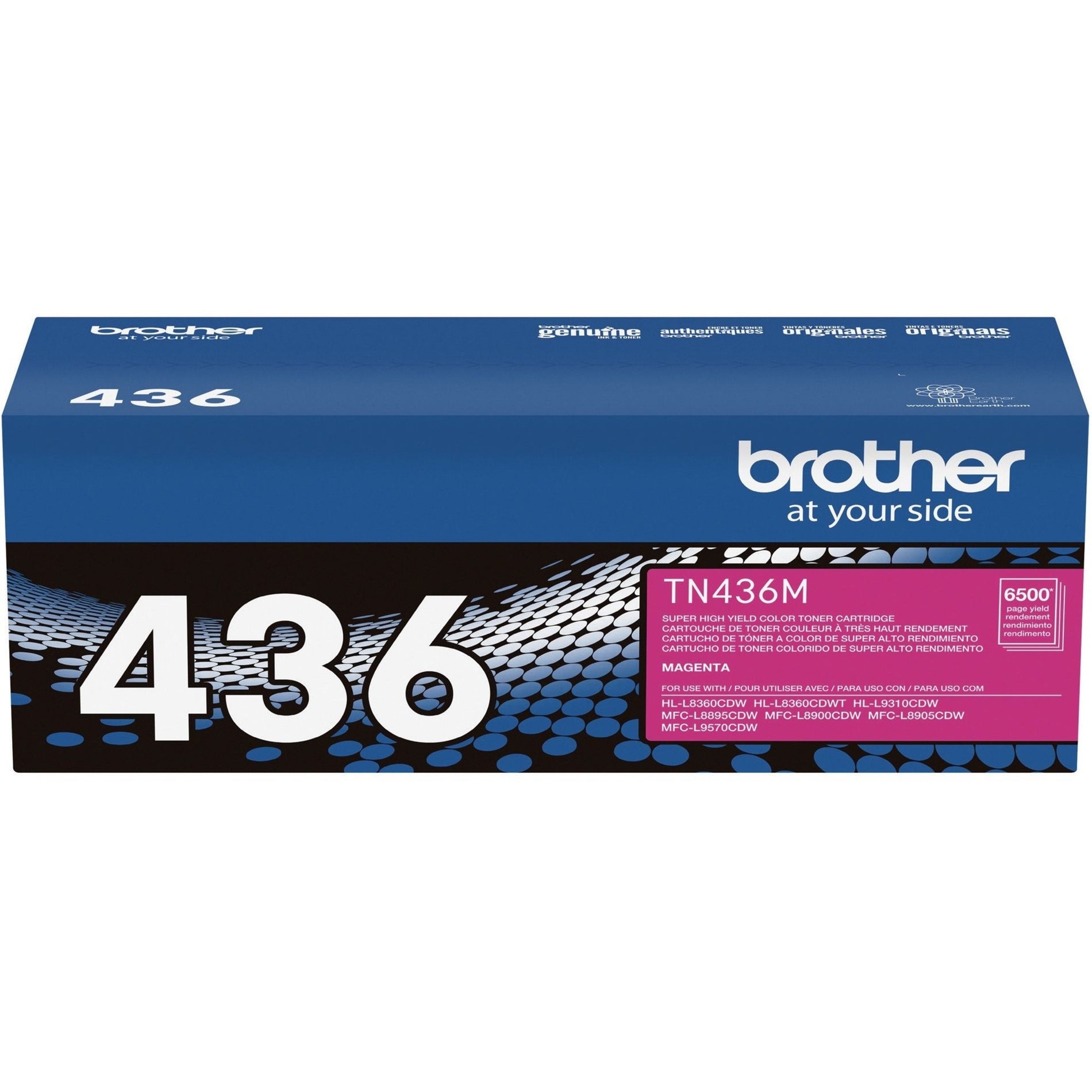 Brother TN436M Toner Cartridge - Magenta, Original Laser Toner Cartridge - 6500 Pages