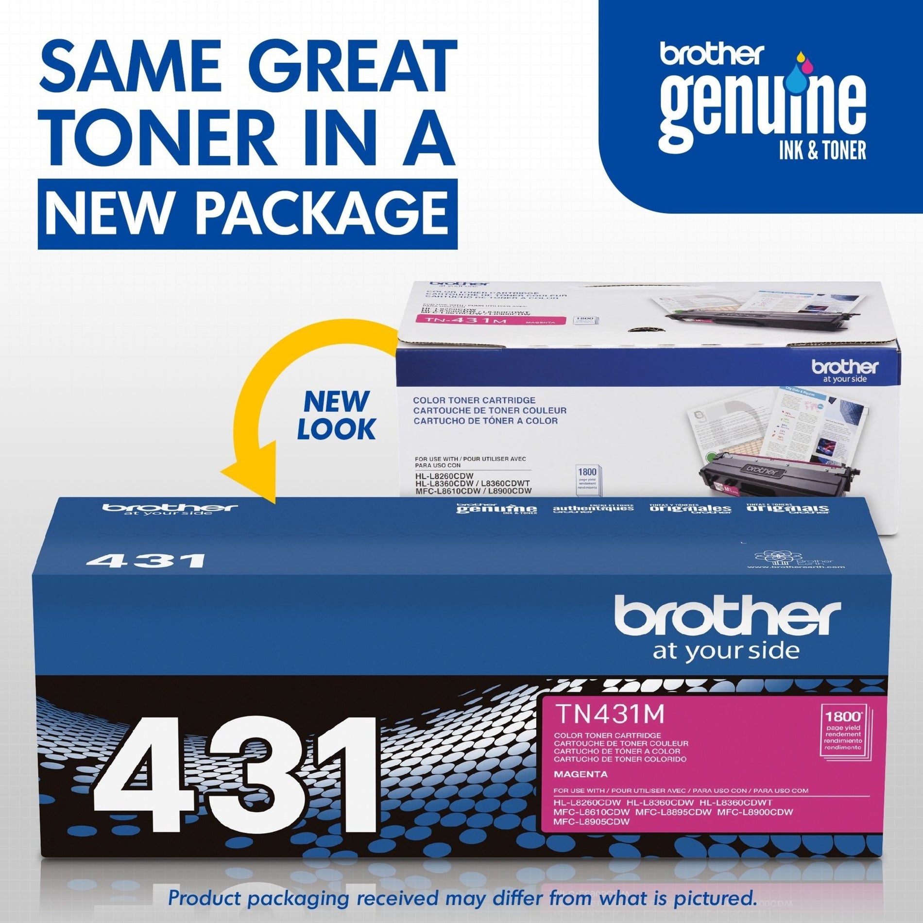 Brother TN431M Toner Cartridge, Magenta, 1800 Pages Standard Yield