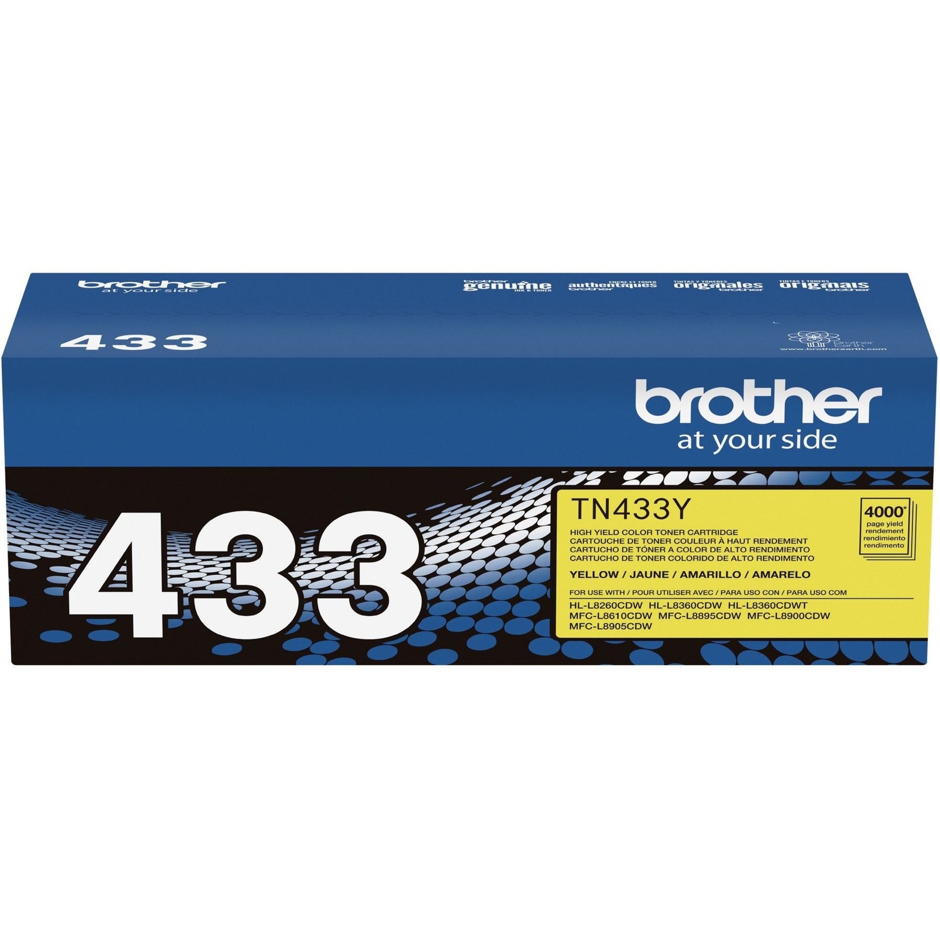 品牌名称: Brother 黄色 TN433Y碳粉盒 高产量 4000页