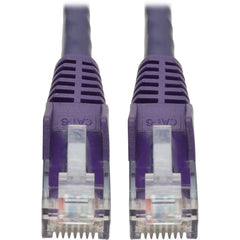 Tripp Lite Cat6 Gigabit Network Cable, Snagless Molded UTP Patch Cable, Purple 1ft, RJ45 M/M, Crack Resistant, Gold Plated, 1Gbps, RoHS REACH Certified - N201-001-PU (Lifetime Warranty)