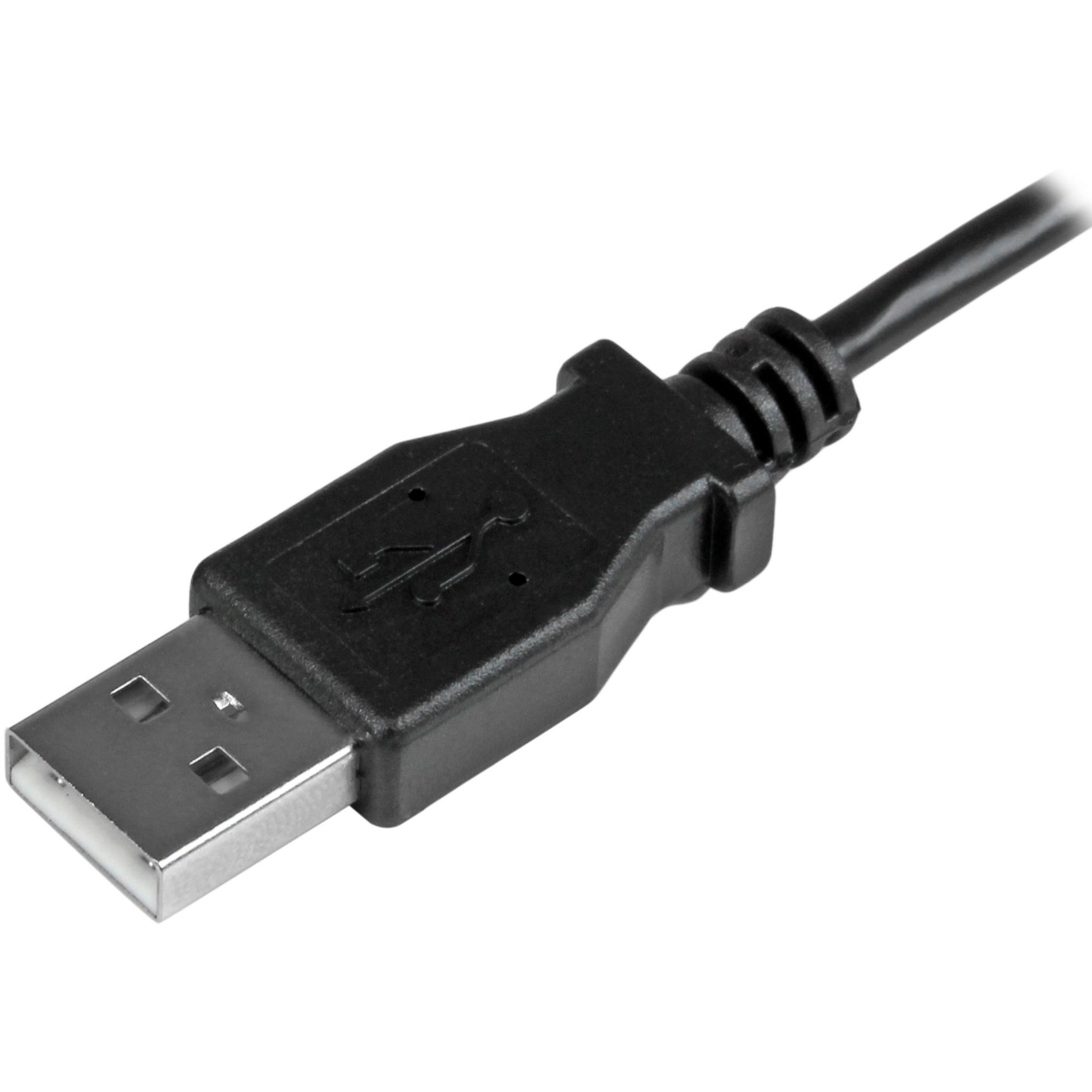 StarTech.com USBAUB50CMLA Micro-USB 充電および同期ケーブル M/M - 左角度 Micro-USB - 24 AWG、0.5 m、充電および同期ケーブル