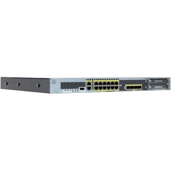 Front view of Cisco Firepower 2130 NGFW security appliance showing multiple Ethernet ports, SFP+ slots, and ventilation system in a 1U rack-mount form factor-alternate-image1