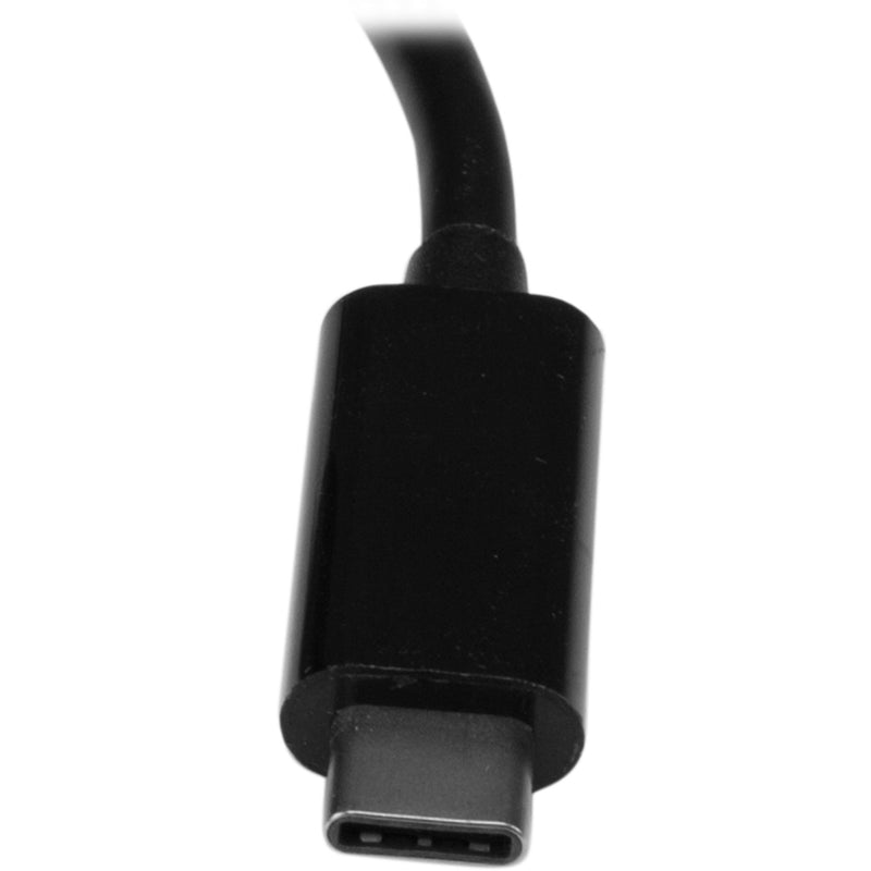 Close-up of USB-C connector on StarTech.com adapter