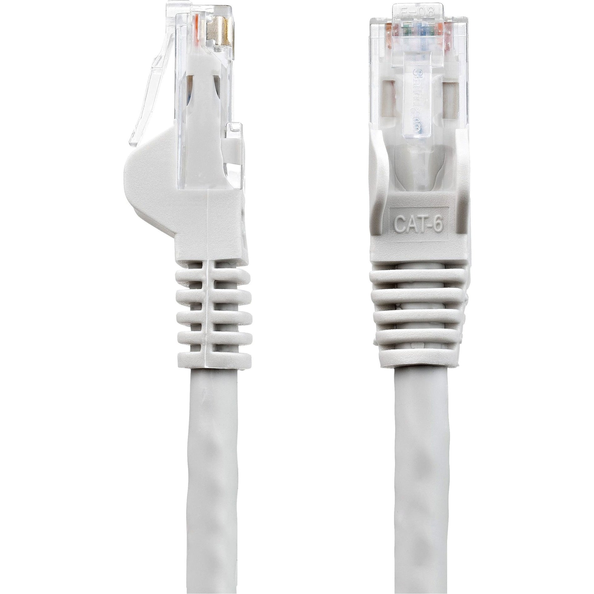 Cable de red StarTech.com N6PATCH2GR Cat6 cable Ethernet gris de 2 pies conectores RJ45 sin enganches.