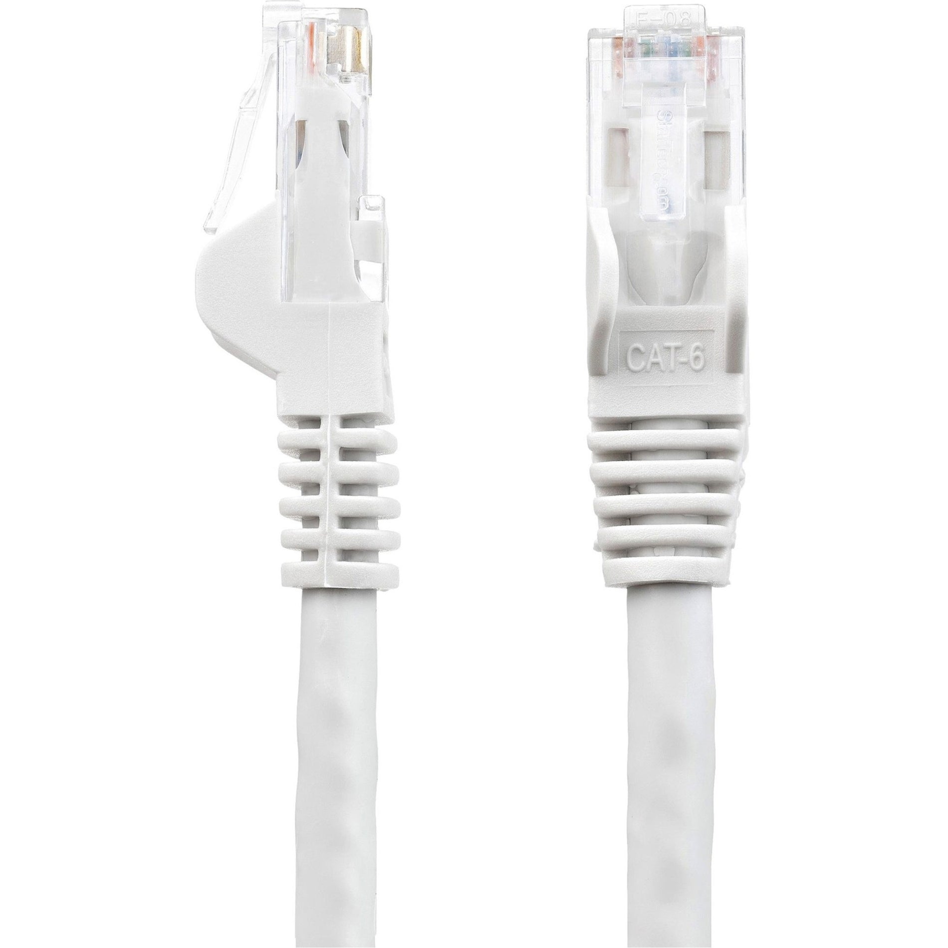Marca: StarTech.com Cable de parche Cat6 N6PATCH30WH de 30 pies Cable Ethernet blanco Conectores RJ45 sin enganches