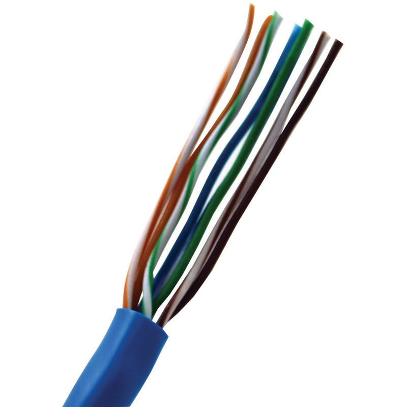 Exposed ethernet cable wires showing standard color coding sequence