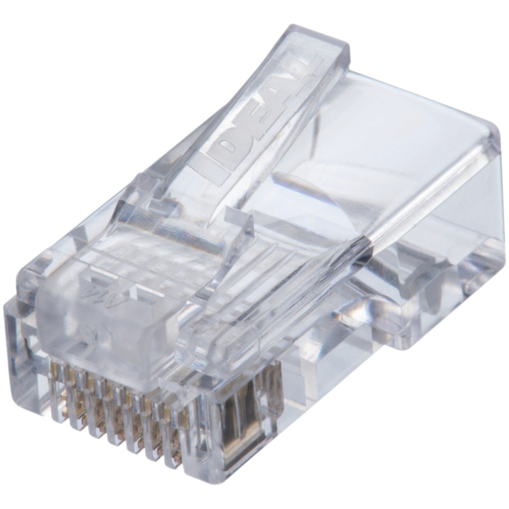 IDEALE 85-372 Feed-Thru CAT5e RJ-45 8P8C Modulaire Pluggen Netwerk Connector met PoE Trekontlasting en Vergulding.