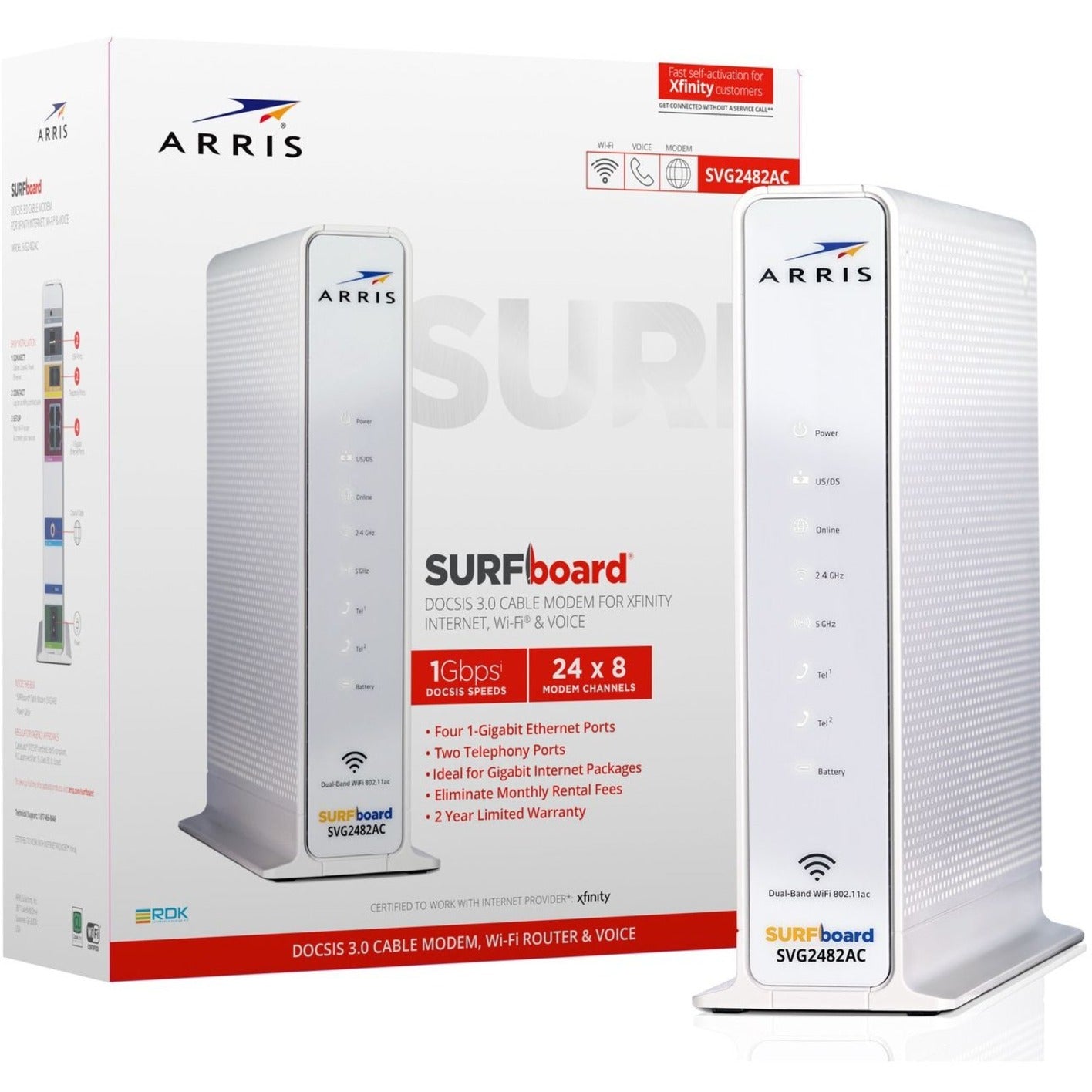 SURFboard 1000425 SURFBoard Internet Wi-Fi & Voice Modem Cable Modem 1024 Mbit/s