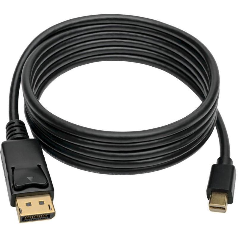 Full length view of 6ft DisplayPort cable showing flexible design and strain relief