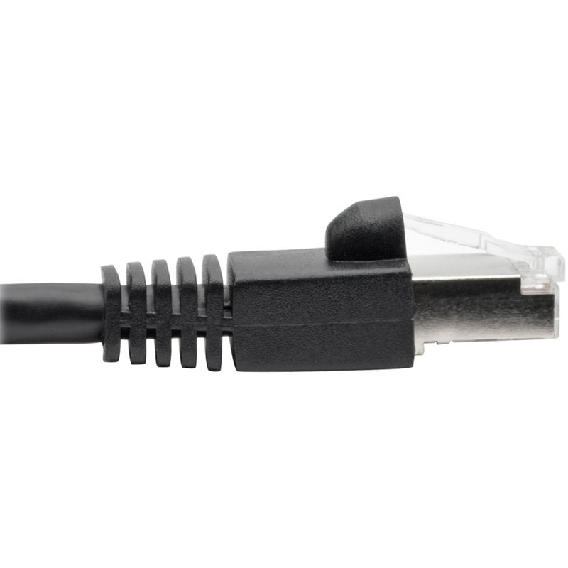 Side view of RJ45 connector showing strain relief boot design