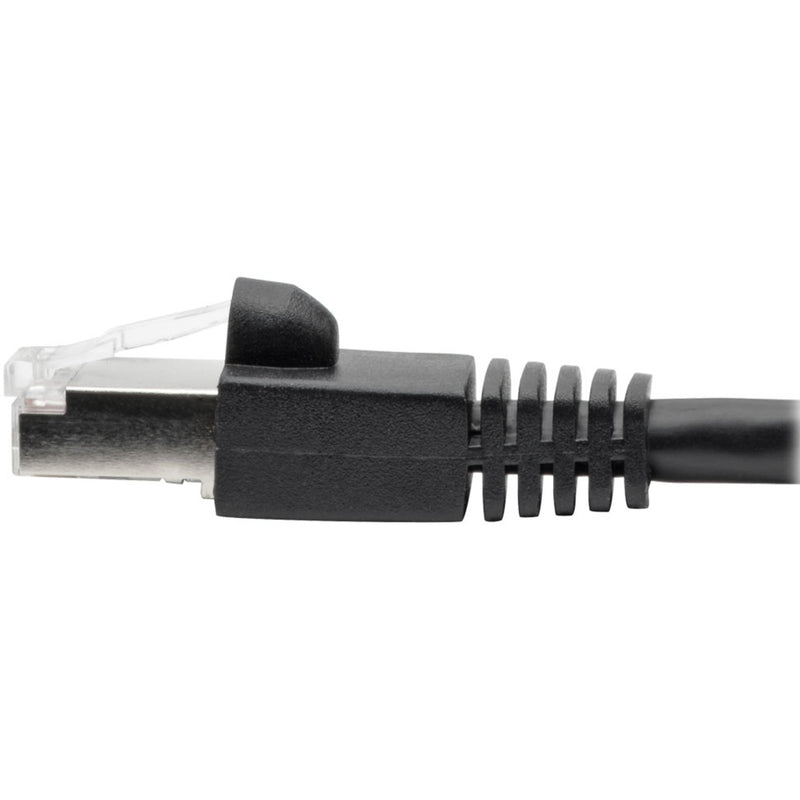 Detailed profile view of RJ45 connector showing engineering features