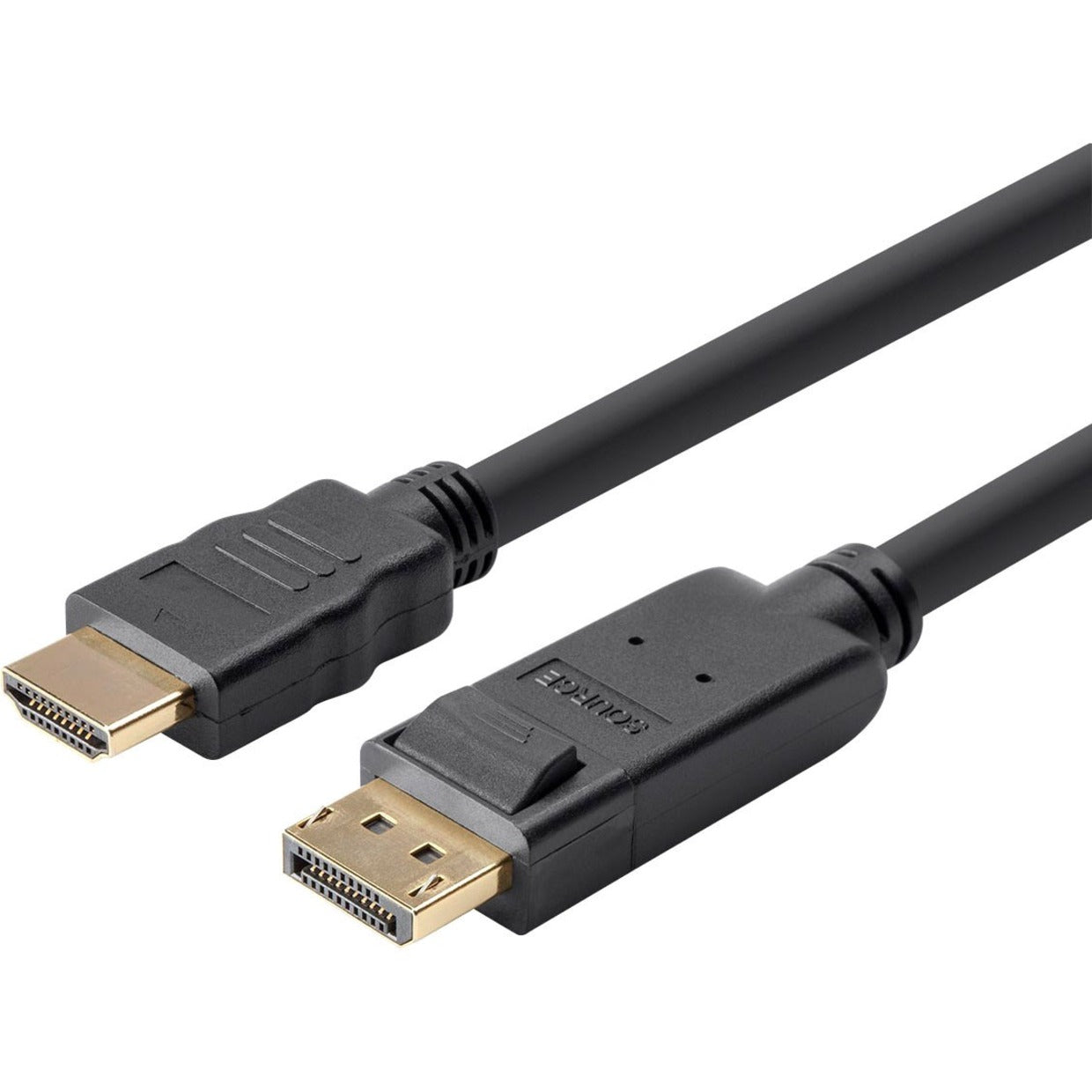 DisplayPort to HDMI cable showing both connector ends with gold-plated contacts-alternate-image1