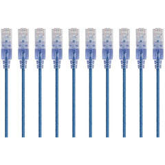 Monoprice 15150 SlimRun Cat6A Ethernet Network Patch Kabel 1ft Blau 10er-Pack