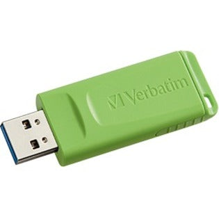 Single green Verbatim USB drive with retractable connector