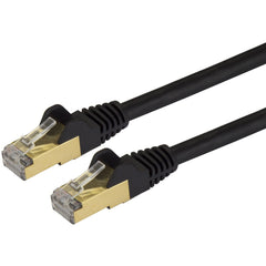 StarTech.com Cat6a Shielded Network Cable, 10Gb Ethernet Patch Cord, EMI Protected, Snagless RJ45 M/M, Gold Plated, PoE Compatible, 6-inch Black (C6ASPAT6INBK) Lifetime Warranty