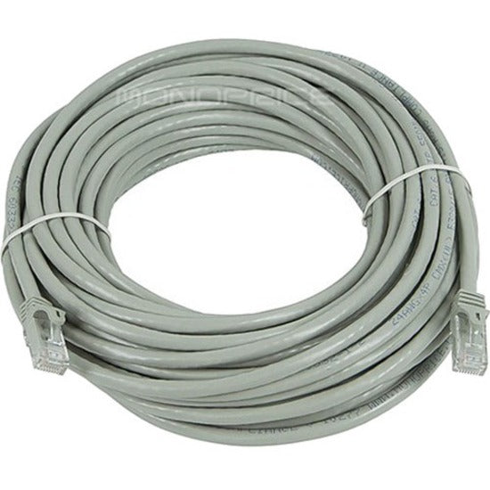 50-foot gray Cat6 ethernet network cable coiled showing full length and flexibility