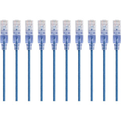 Monoprice 15162 SlimRun Cat6A Ethernet Network Patch Cable 7ft Blue 10-Pack  Monoprice 15162 SlimRun Cat6A Ethernet Network Patch Cable 2.13m Blu Pacco da 10