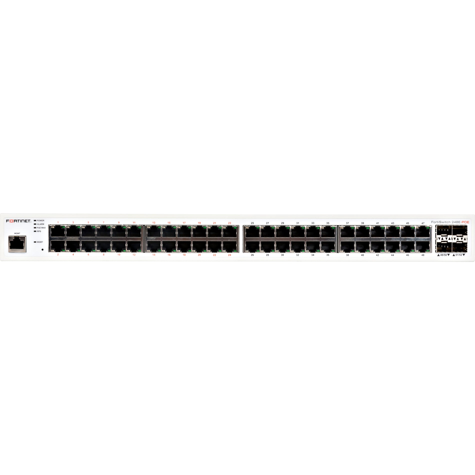 Fortinet FS-248E-POE FortiSwitch Ethernet Switch, 48 Port Gigabit Ethernet with PoE