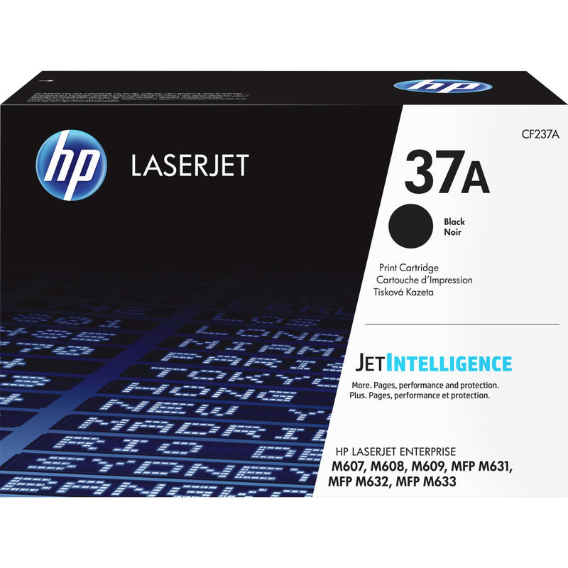 HP CF237A Original Black Toner Cartridge retail packaging with JetIntelligence branding