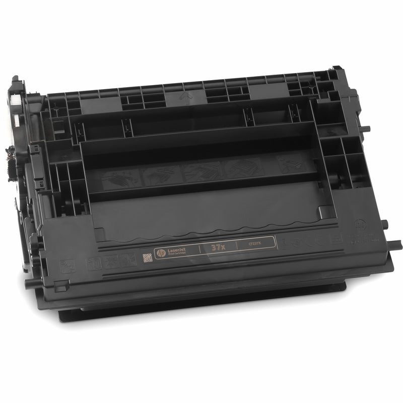 Angled view of HP CF237X toner cartridge showing construction details