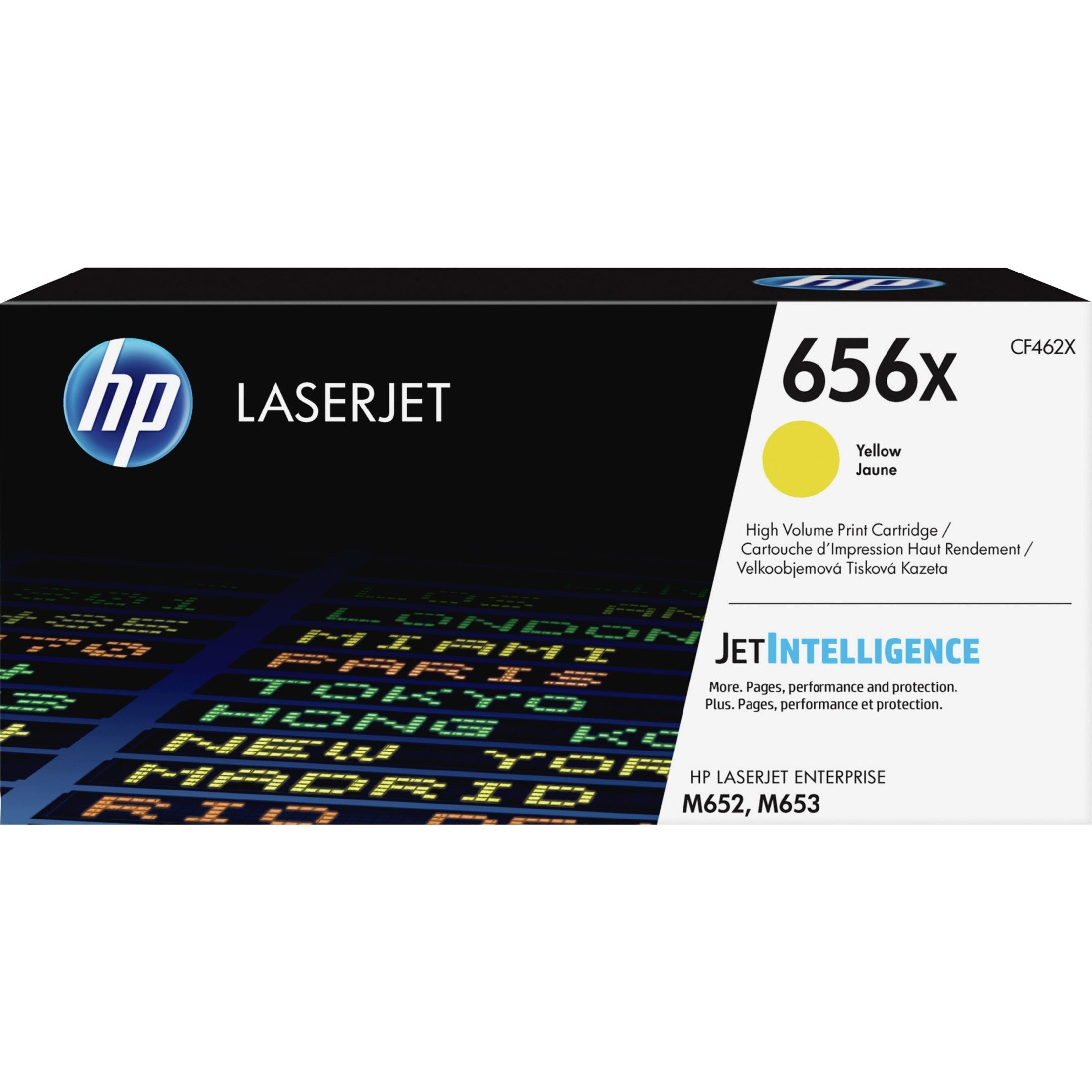 HP CF462X 656X Toner Cartridge, High Yield, Yellow, 22,000 Pages